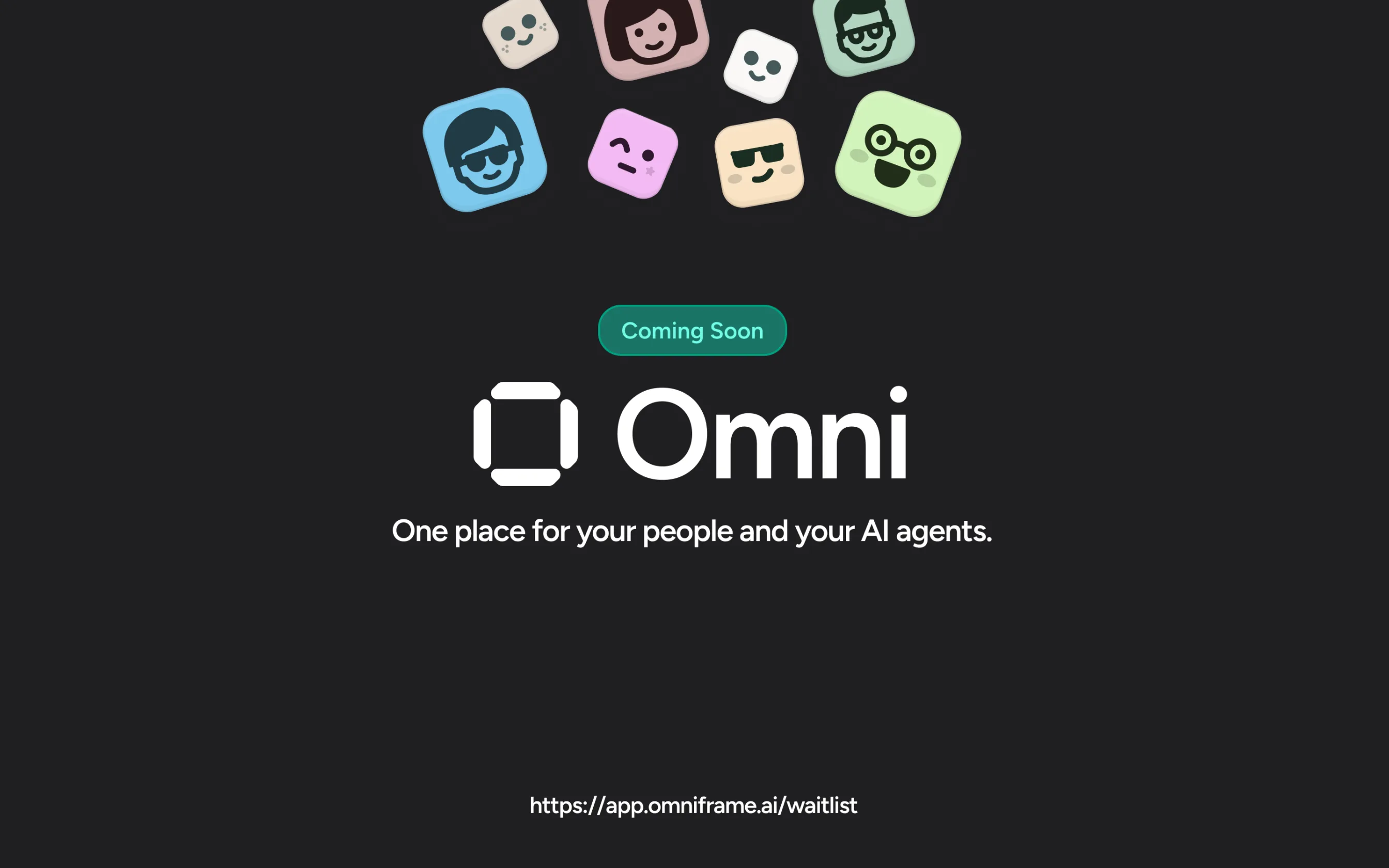 Omni logo with agent characters and a coming soon announcement Omni logo with agent characters and a coming soon announcement